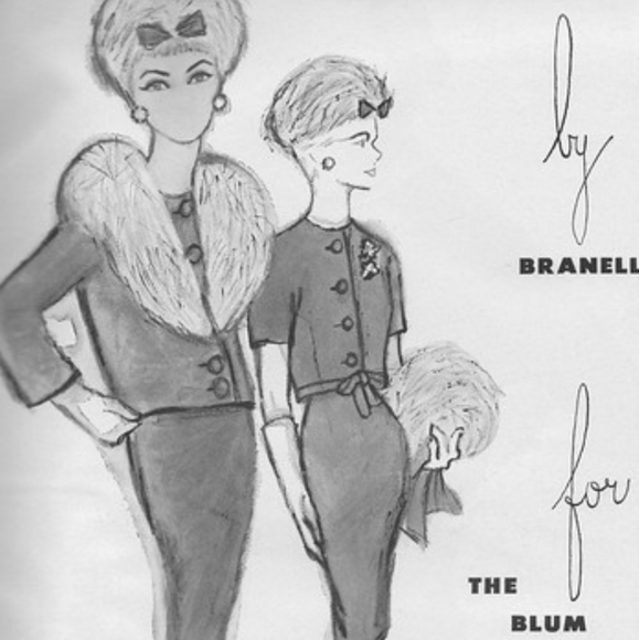 VTG 50s Branell Mink Collar Cropped Suit Jacket - Picture 15 of 16